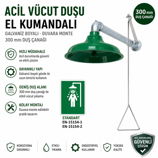 Vücut Duşu Galvaniz Boyalı El Kumandalı Duvar Tipi Duş